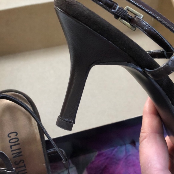 TRENDING VINTAGE SUEDE BUCKLE BACK EMBELLISHED SLING BACK PUMP NWOT - Picture 8 of 11